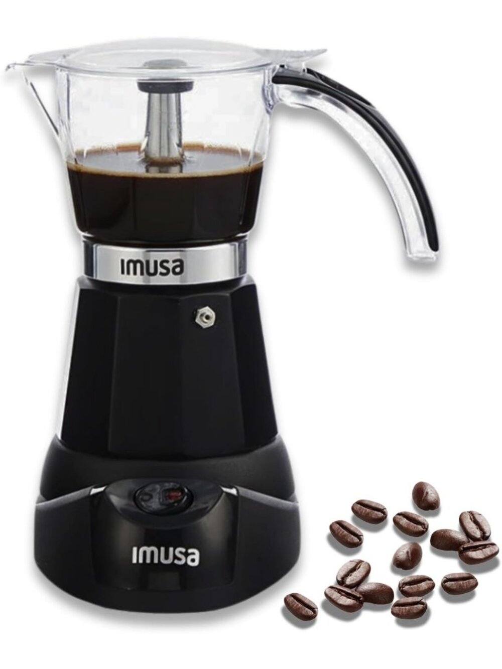 Electric Espresso Maker, 6 or 3 Cup, Cool-Touch Handle, Compact Coffee Machine